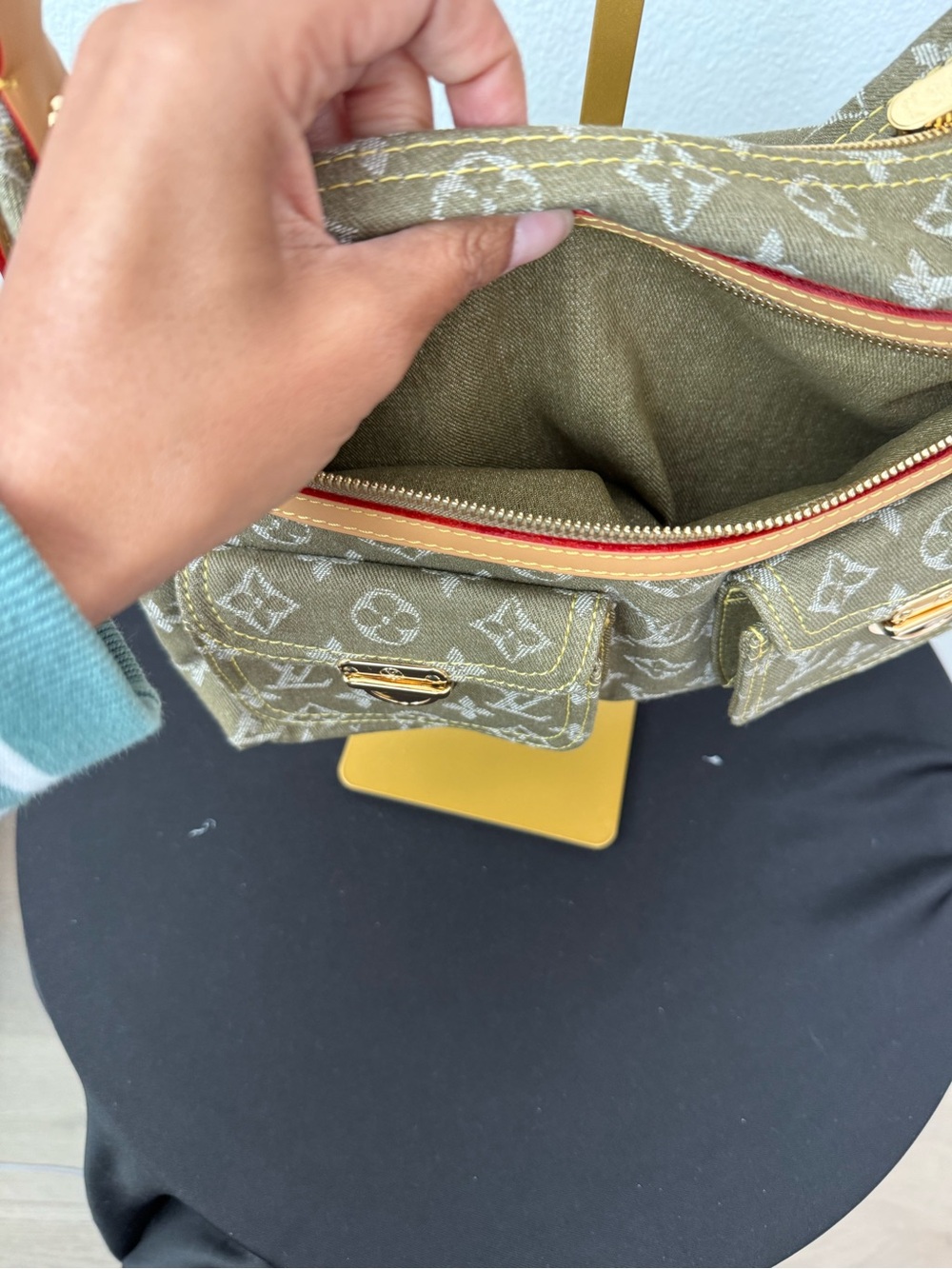 LV Olive green denim shoulder bag - Picture 4 of 12